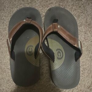 Cobian PROV Boys Flip Flop Sandals Brown/Gray Slip On Round Toe Size Boys 3